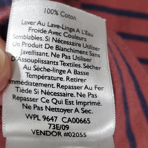 Eddie Bauer Cotton Knit Stretch V-Neck Short Sleeve Shirt Orange Size Small - Picture 7 of 10